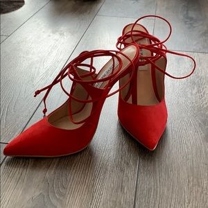 Steve Madden Red Strappy Pumps